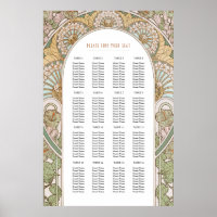 Art Nouveau Inspired Wedding Seating Chart