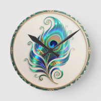 Art Nouveau Iridescent Peacock Feather