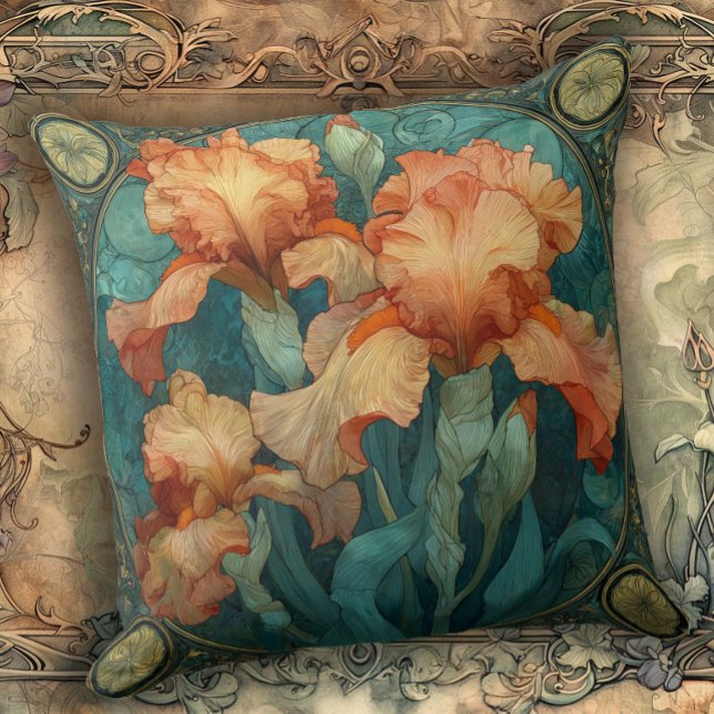 Art Nouveau Iris Enchantment  Cushion (Creator Uploaded)