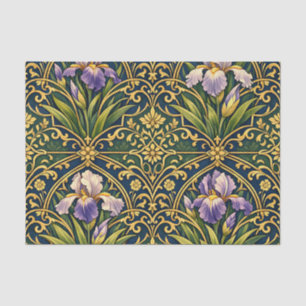 Art Nouveau Iris Floral Damask Tissue Paper