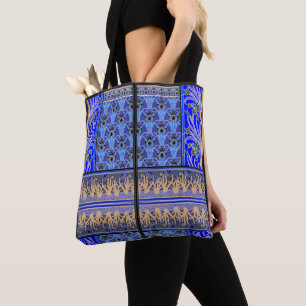 Art nouveau iris flower elegant vintage floral tote bag