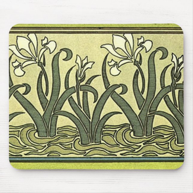Art Nouveau Irises - Mousepad (Front)