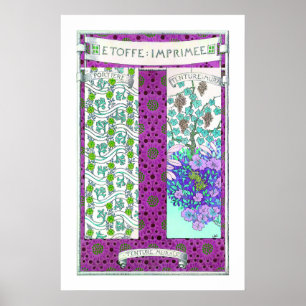 Art nouveau joseph binet Grapevine floral art Poster