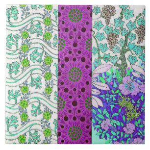 Art nouveau joseph binet Grapevine floral Tile