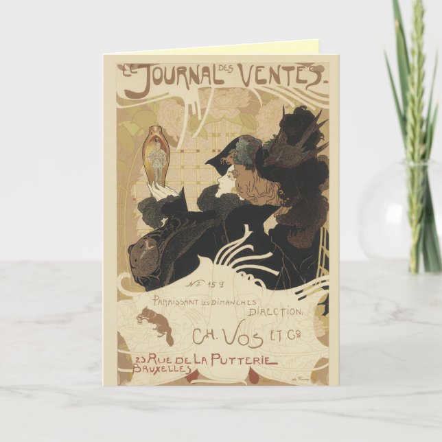Art Nouveau Journal Greeting Card (Front)
