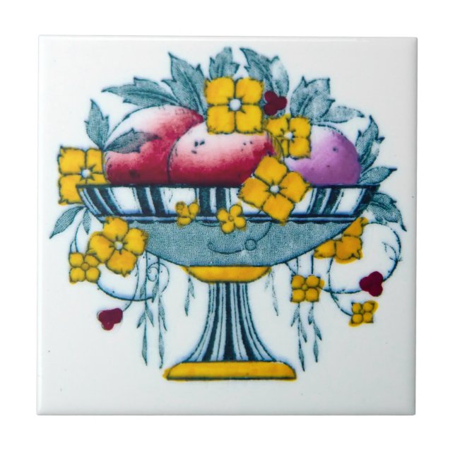Art Nouveau Kitchen Tile Design Flower and Fruit (Front)