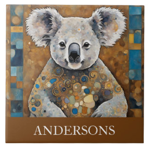 Art Nouveau Koala Bear Tile