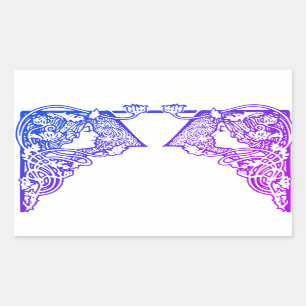Art Nouveau Ladies Customisable Rectangular Sticke Rectangular Sticker