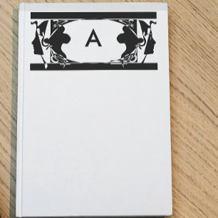Art Nouveau Ladies Silhouette Monogram Stationery