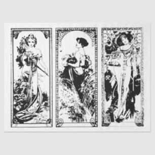 Art Nouveau Lady 24 Decoupage Tissue Paper