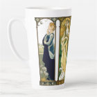 Art Nouveau Lady Bird Swan Peacock Dove Latte Mug