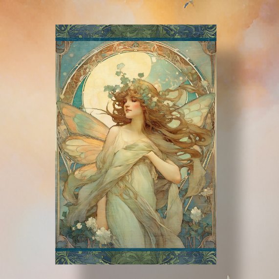 Art Nouveau Lady Fairy Alphonse Mucha Ephemera Tissue Paper (Creator Uploaded)