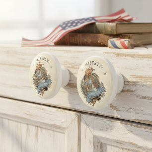Art Nouveau Lady Liberty USA 250 Motif ID1303 Ceramic Knob