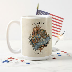 Art Nouveau Lady Liberty USA 250 Motif ID1303 Coffee Mug