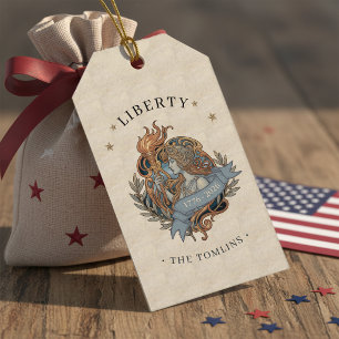 Art Nouveau Lady Liberty USA 250 Motif ID1303 Gift Tags