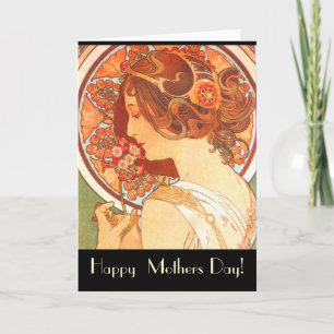 Art Nouveau Lady Mothers Day Card