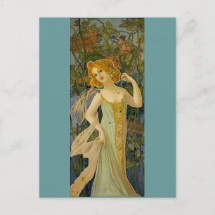 Art Nouveau Lady Postcard