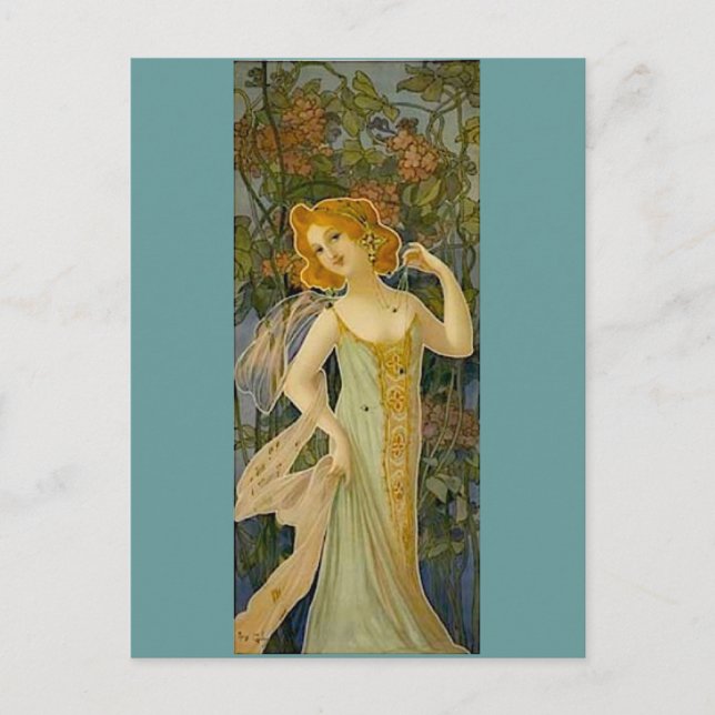 Art Nouveau Lady Postcard (Front)