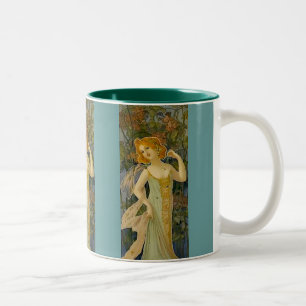 Art Nouveau Lady Two-Tone Coffee Mug
