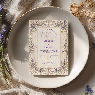 Art Nouveau Lavender Wedding Invitation