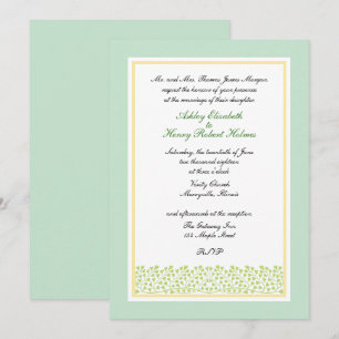 Art Nouveau Leaves on Vine Wedding Invitation