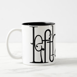 Art Nouveau Lefthanded Typography Design Two-Tone  Coffee Mug