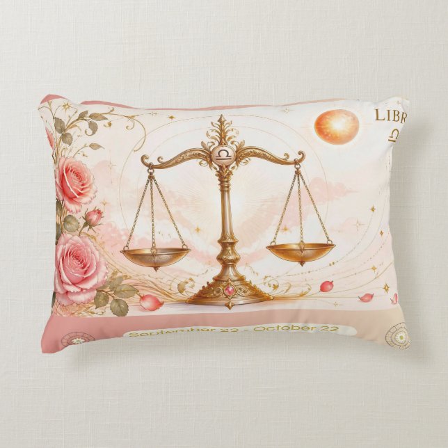 Art Nouveau Libra Decorative Throw Pillow (Front)