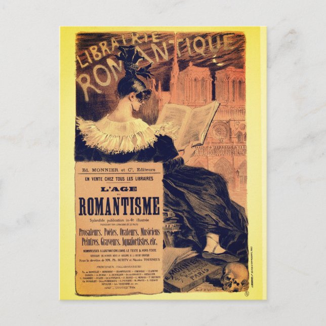 Art nouveau librairie romantique gothic grasset postcard (Front)