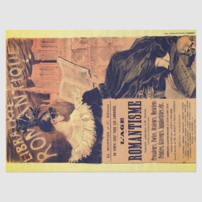 Art nouveau librairie romantique gothic grasset tissue paper (Front)