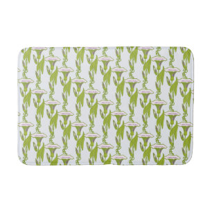 Art Nouveau light Ipomoea floral wallpaper art Bath Mat
