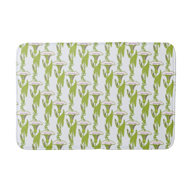 Art Nouveau light Ipomoea floral wallpaper art Bath Mat (Front)