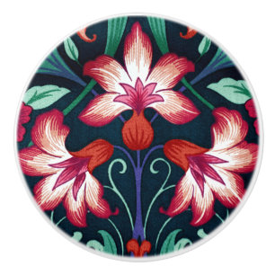 Art Nouveau Lilies Ceramic Knob