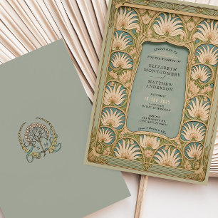 Art Nouveau Lilies Wedding Invitation
