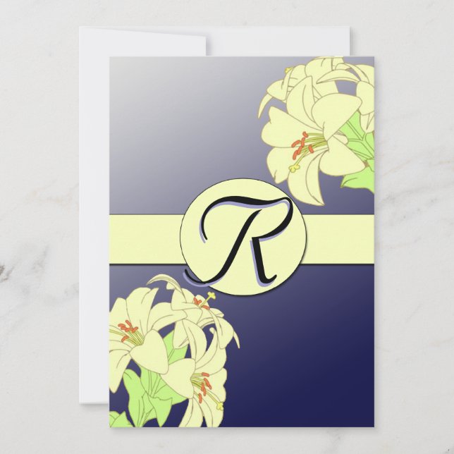 Art Nouveau Lillies Wedding Invitation (Front)