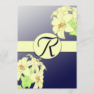 Art Nouveau Lillies Wedding Invitation