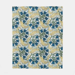 Art Nouveau Lily of the Valley Flower Verneuil  Fleece Blanket