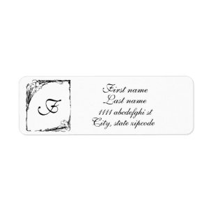Art nouveau lily return address label