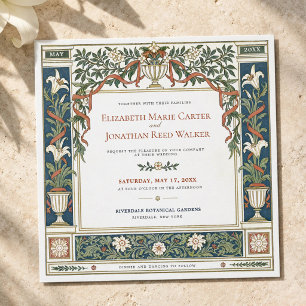 Art Nouveau Lily Square Wedding Invitation