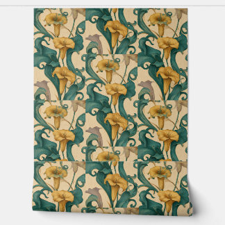Art Nouveau Lily Swirls Wallpaper