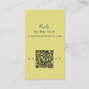 Art Nouveau Lily Wedding QR Code Reply Enclosure Card
