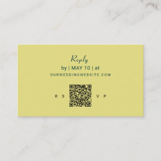 Art Nouveau Lily Wedding | QR Code Reply Enclosure Card