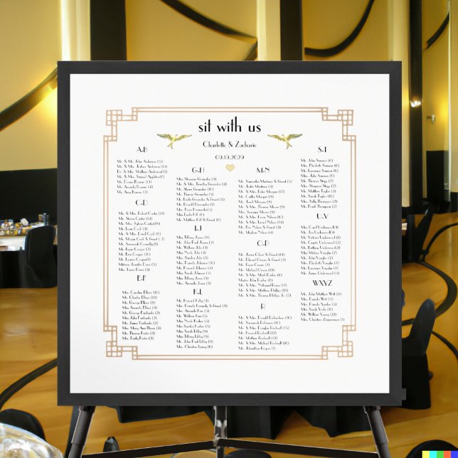 Art Nouveau Love Bird Wedding Poster (Creator Uploaded)