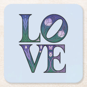 Art Nouveau LOVE Coaster Set