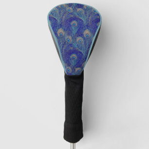 Art Nouveau Luxury Peacock Feather Pattern Golf Head Cover