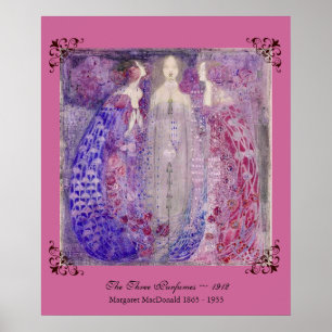 Art Nouveau MacDonald The Three Perfumes 1912 Poster