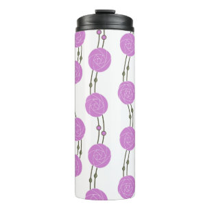 Art Nouveau Mackintosh Rose Stripes Pink Thermal Tumbler