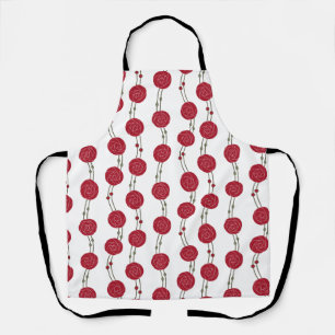 Art Nouveau Mackintosh Rose Stripes Red Apron