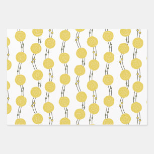 Art Nouveau Mackintosh Rose Stripes Yellow Wrapping Paper Sheet