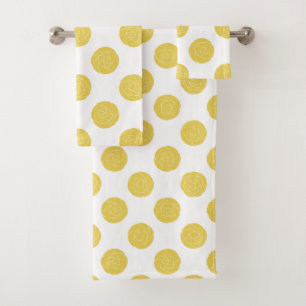Art Nouveau Mackintosh Roses Retro Floral Yellow Bath Towel Set