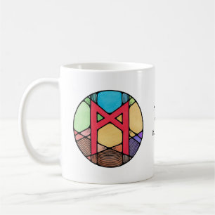 Art Nouveau Mannaz Rune Mug – HUMANITY!